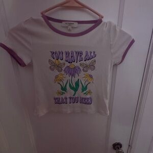 Kids White and Purple Graphic Tee